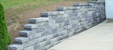 Grey Retaining Wall — Beaver County, PA — McCreary's Lawn Care