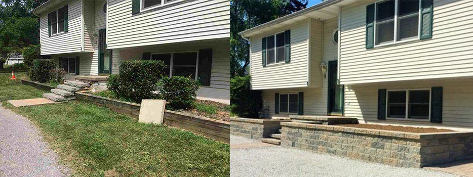 Before And After Steps And Retaining Wall — Beaver County, PA — McCreary's Lawn Care