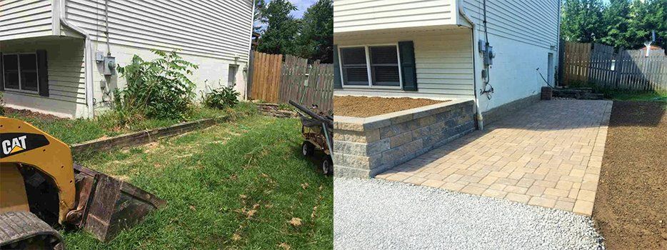 Before And After Side Patio — Beaver County, PA — McCreary's Lawn Care