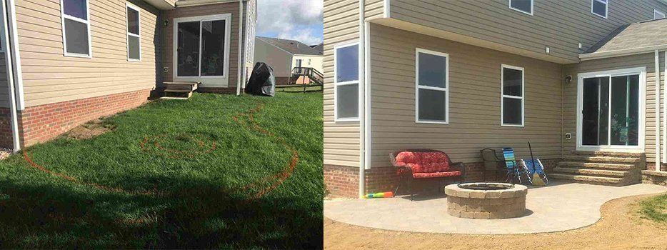 Before And After Door Fire Pit — Beaver County, PA — McCreary's Lawn Care