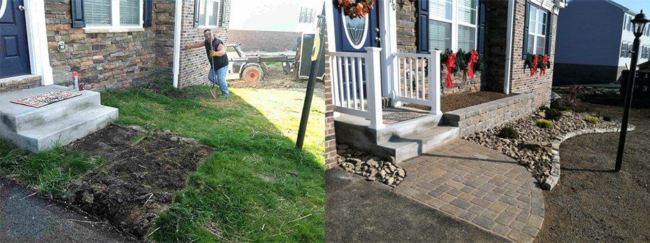 Before And After House Front Landscaping — Beaver County, PA — McCreary's Lawn Care