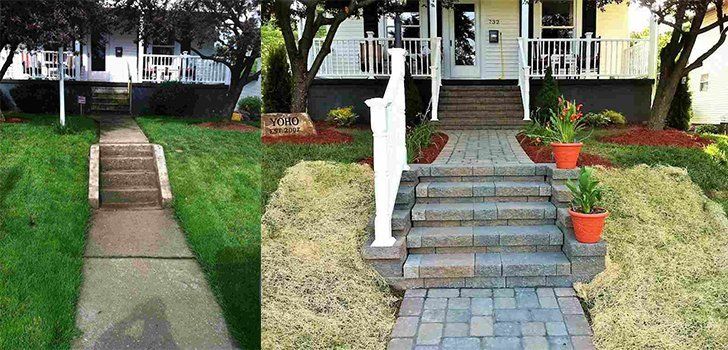Before And After Front House Steps — Beaver County, PA — McCreary's Lawn Care