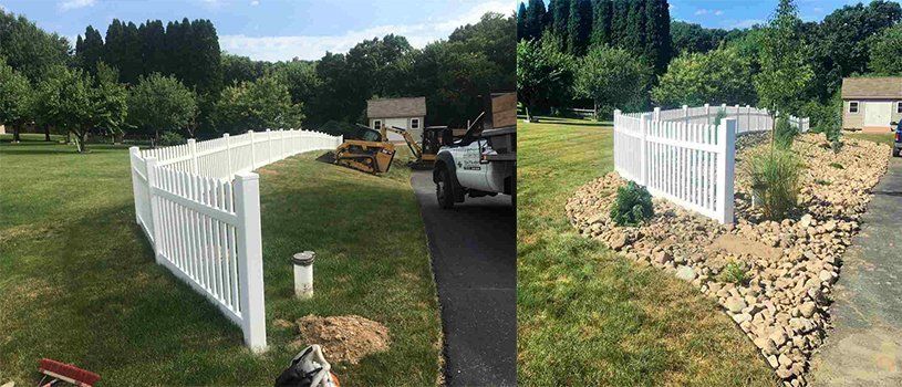 Before And After Landscaped Fence — Beaver County, PA — McCreary's Lawn Care