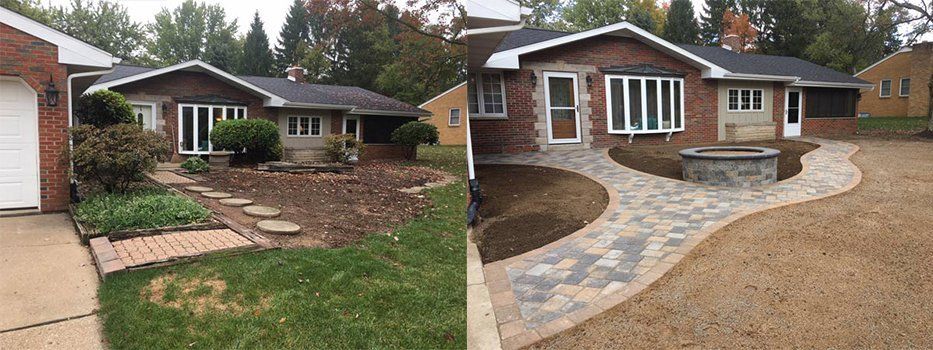 Before And After Front House Fire Pit — Beaver County, PA — McCreary's Lawn Care