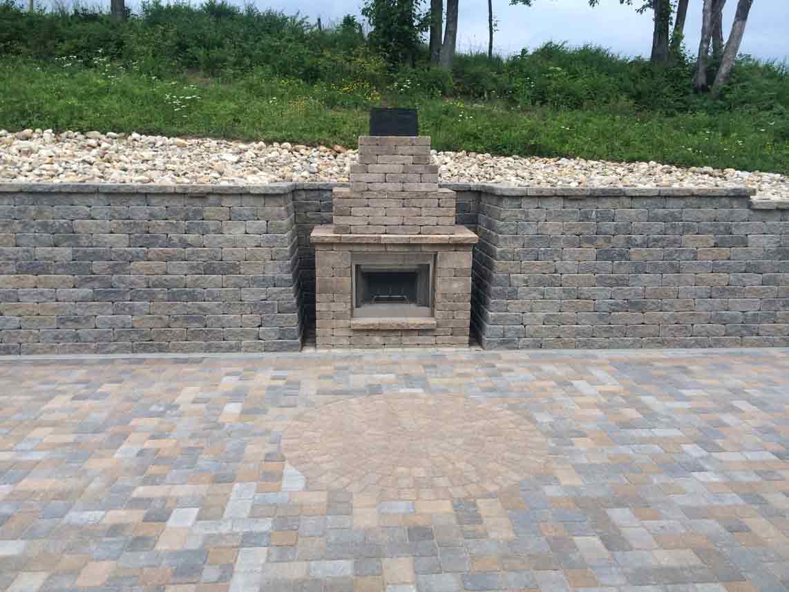 Bricked Fire Place Area — Beaver County, PA — McCreary's Lawn Care