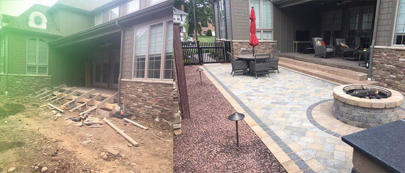 Before And After Fire Pit Area Installation — Beaver County, PA — McCreary's Lawn Care