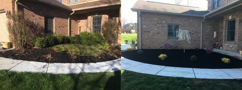 Before And After Black Mulch And Shrubs — Beaver County, PA — McCreary's Lawn Care