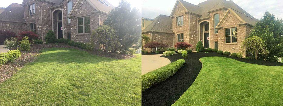 Before And After Landscaped Residential Front — Beaver County, PA — McCreary's Lawn Care
