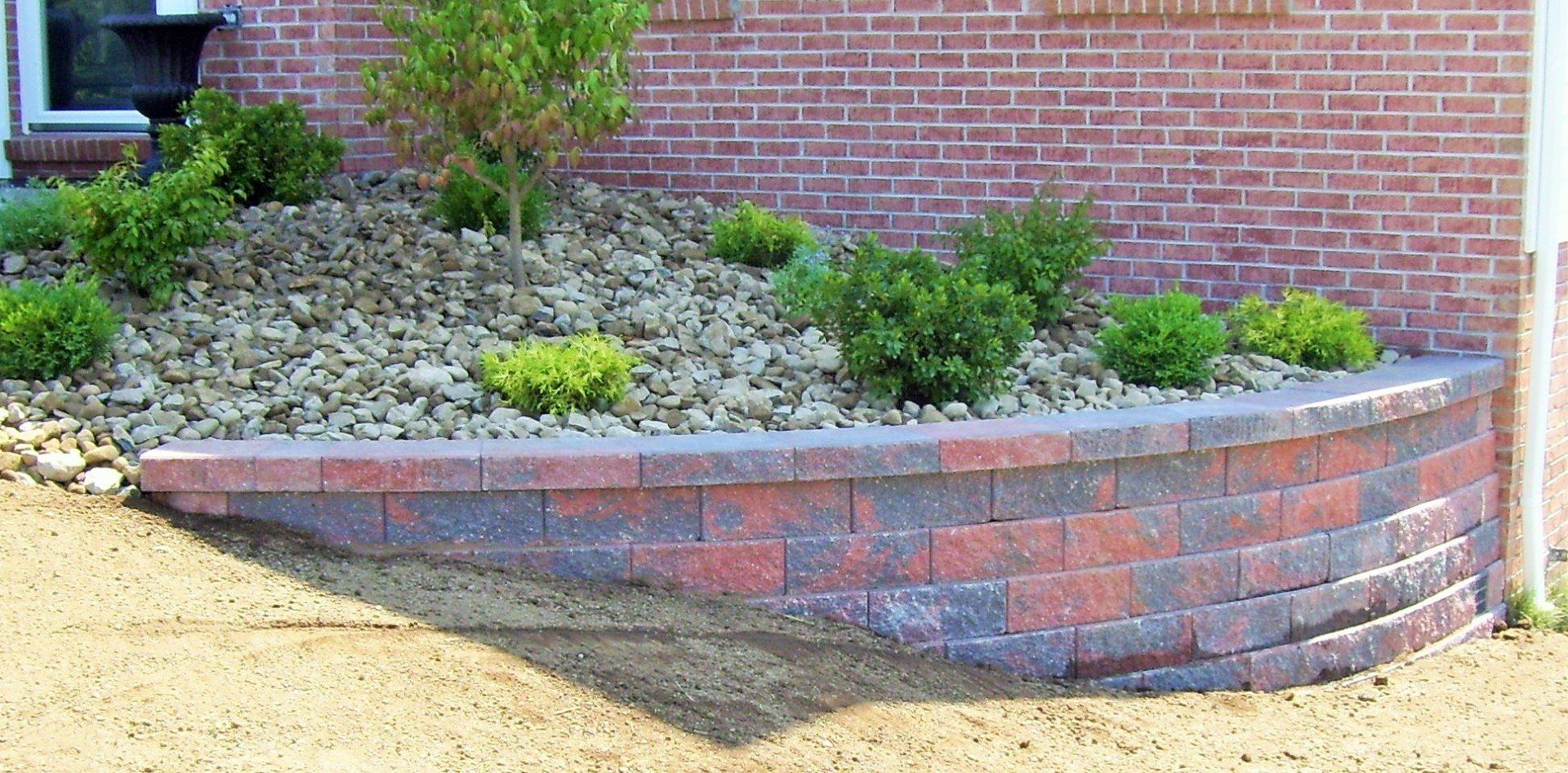 Colored Retaining Walls, Stones And Shrubs — Beaver County, PA — McCreary's Lawn Care