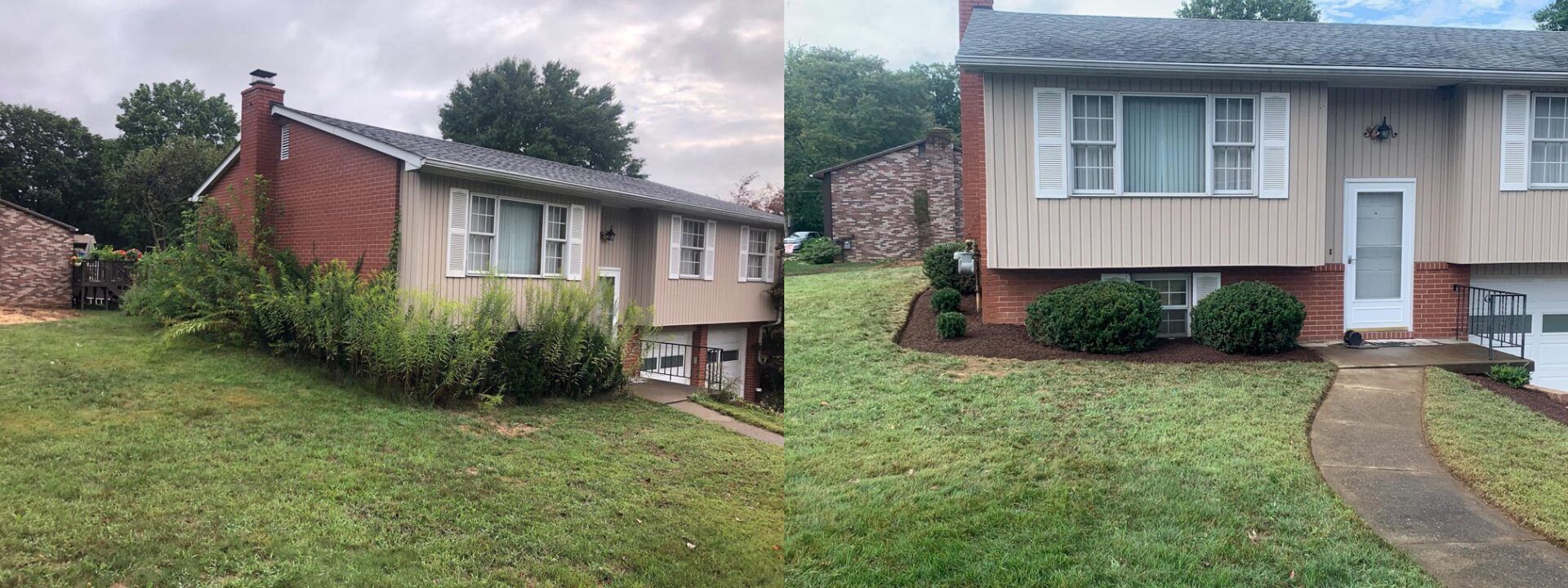 Before And After Landscaping Side Of House — Beaver County, PA — McCreary's Lawn Care
