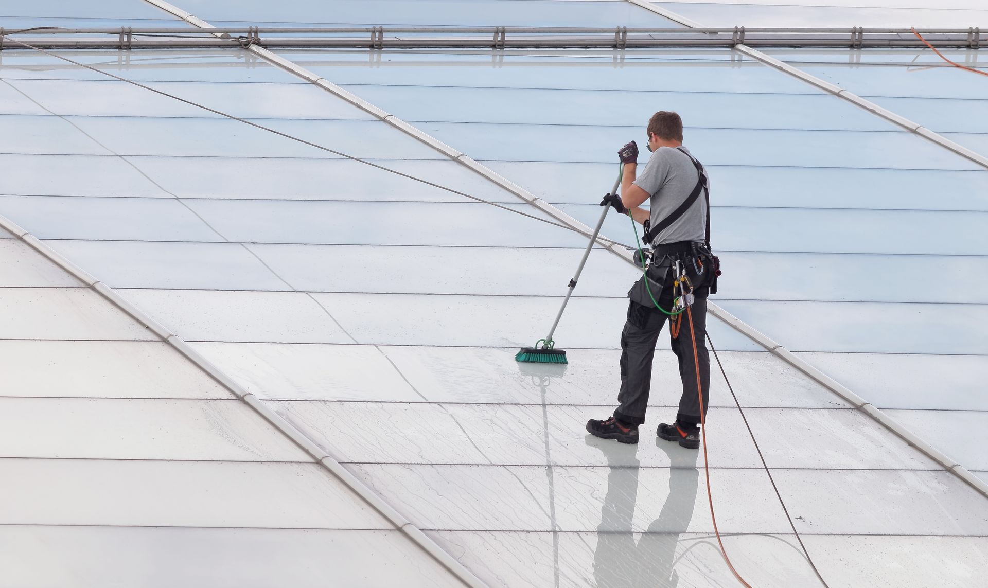 Commercial window cleaning.