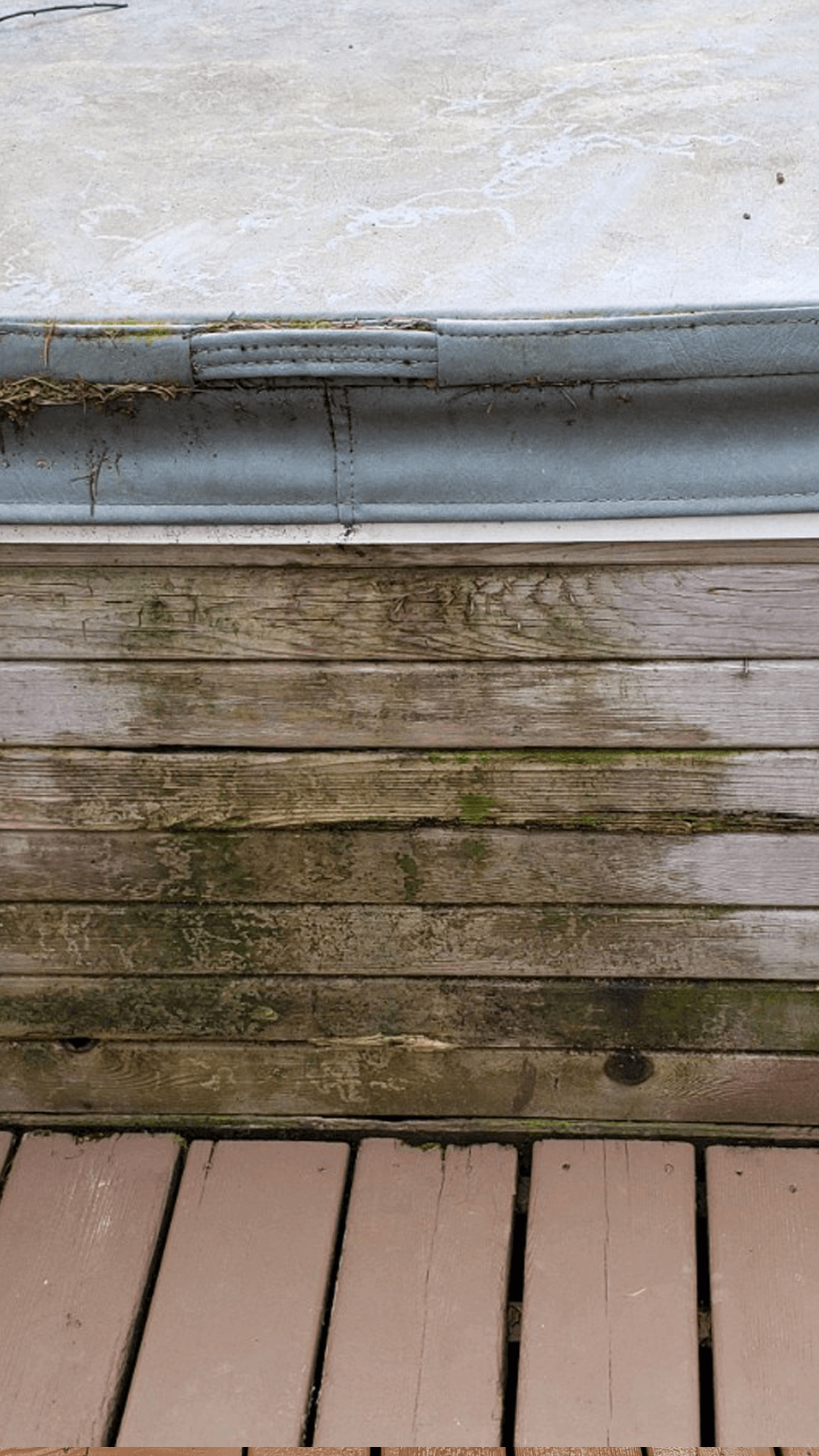 Deck With Bench Before Cleaning — McMinnville, OR — Mike’s Powerwashing LLC
