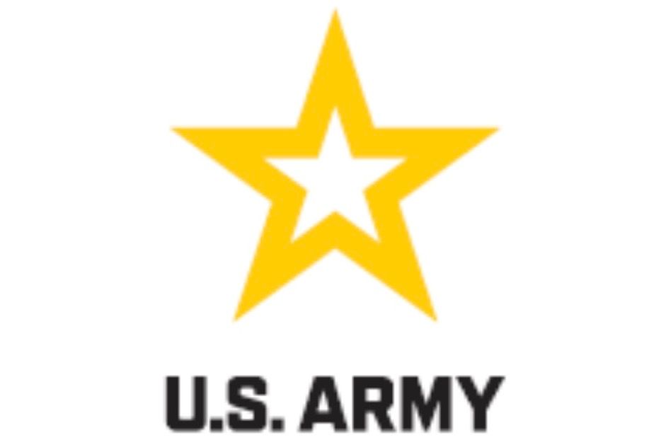 The U.S. Army logo featuring a yellow five-pointed star with a white star inside, above the text 