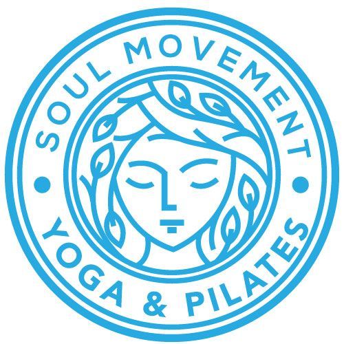 Blue circular logo with a face encircled by leaves; text reads 