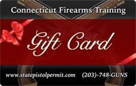 A gift card for connecticut firearms training