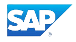 a blue and white logo for a company called sap .
