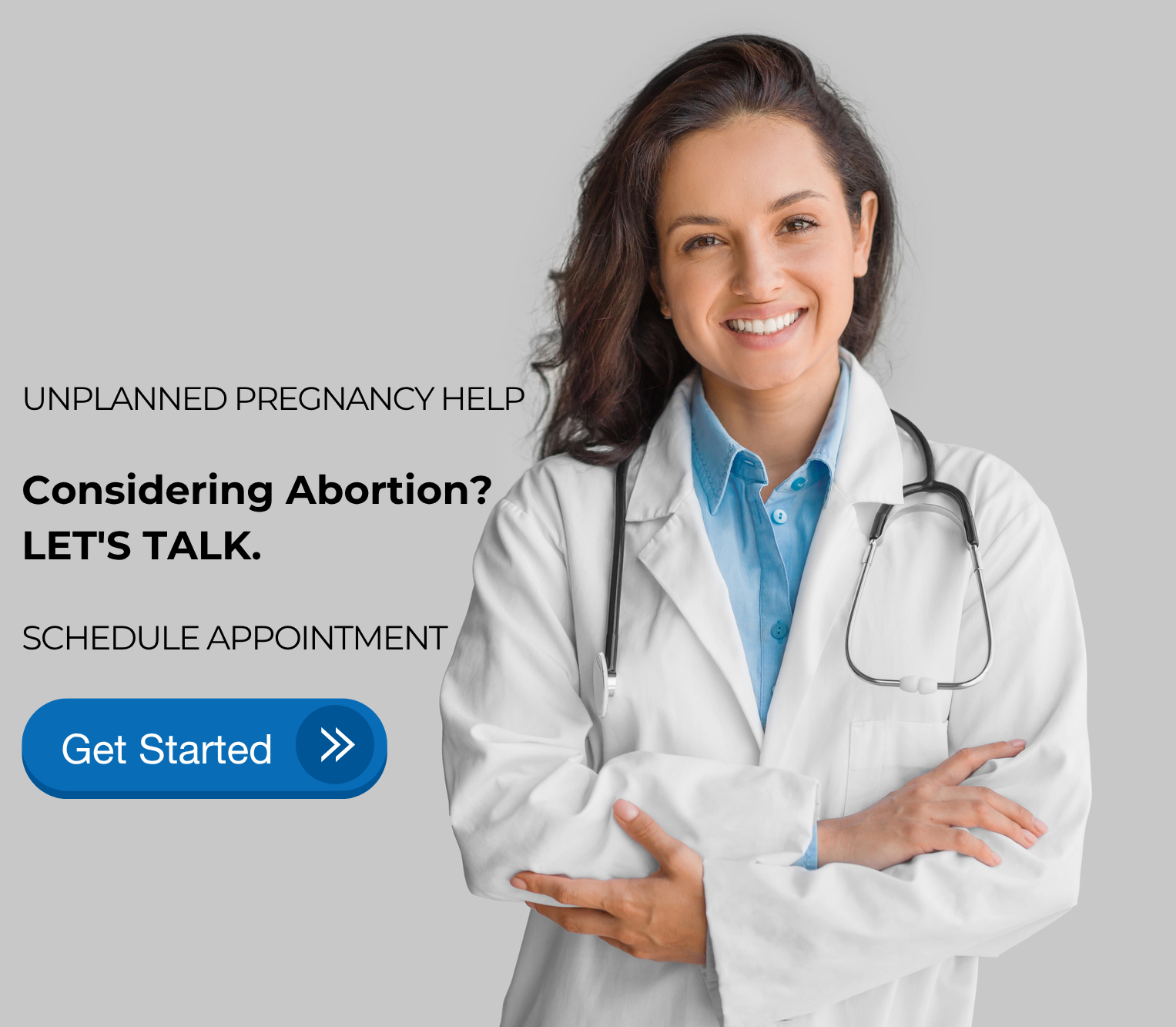 Open Arms Pregnancy Clinic home page banner