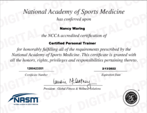 Certified personal trainer