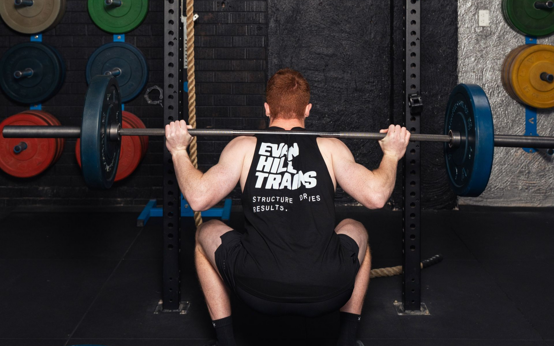 Athlete training in gym