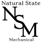 Logo for Natural State Mechanical with the letters NSM in a large, black serif font over the company name.