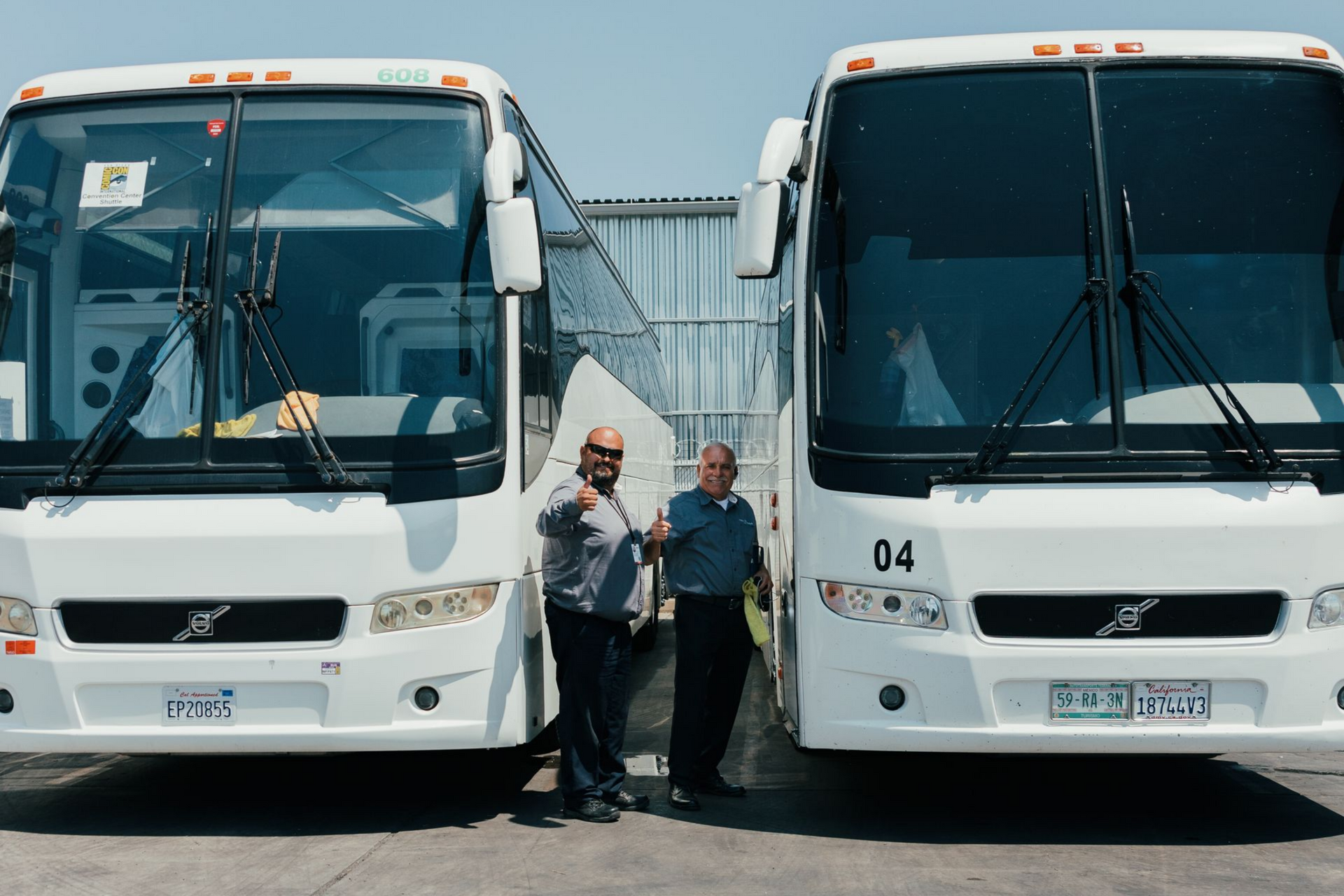 Professional San Diego charter bus drivers prepared for group transportation
