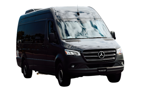alt: luxury sprinter van rental for small group transportation in San Diego