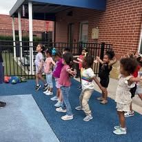 Montessori students during outdoor time