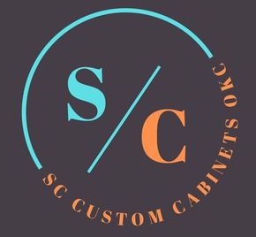 Sc custom cabinets okc logo on a dark background
