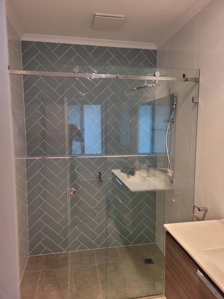 Shower With Beautiful Tile Wall Design — Shower Screens in Dubbo, NSW