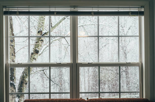 pane window in winter