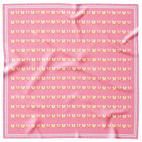 Baby pink repeating pattern mens mulberry silk pocket square
