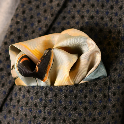 Mens silk pocket square, luxury mens Mulberry silk pocket square