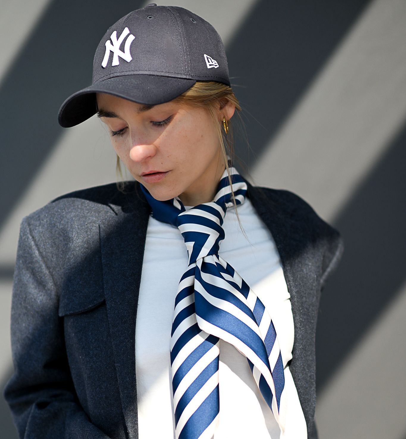 silk scarf for summer as a neck tie