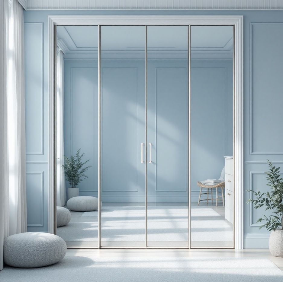 Closet fechado planejado em Curitiba com portas de vidro e estrutura sob medida, desenvolvido pela Batel Select para oferecer privacidade e elegância.