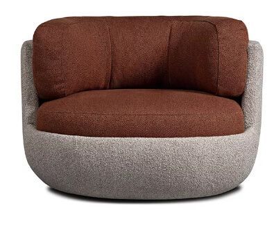 Poltrona redonda bicolor com encosto – conforto e estilo para compor ambientes elegantes entregue para todo Brasil.