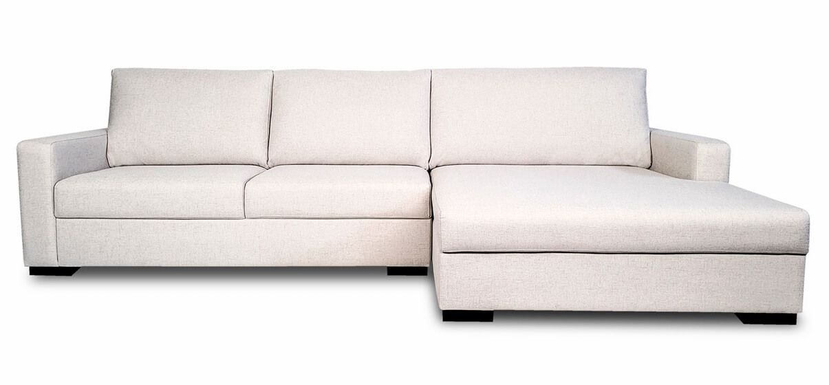 Sofá fixo modular de alto padrão para sala de TV, ideal para famílias que buscam conforto e sofisticação ao assistir filmes juntos.
