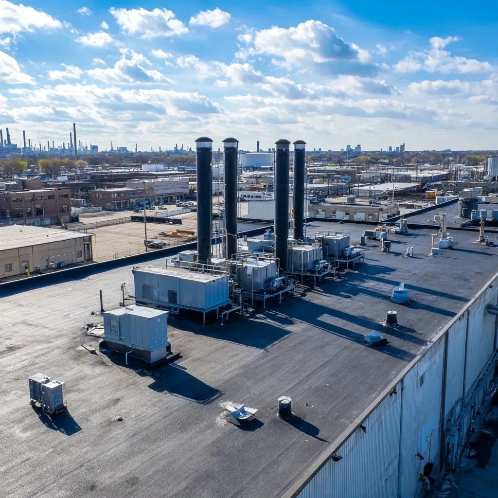 Commercial flat roof installation Cicero IL experts offering green roof conversion over existing membrane, soil media tray systems, irrigation manifold installations, root barrier decking, structural load assessments, certified eco-roof installers.