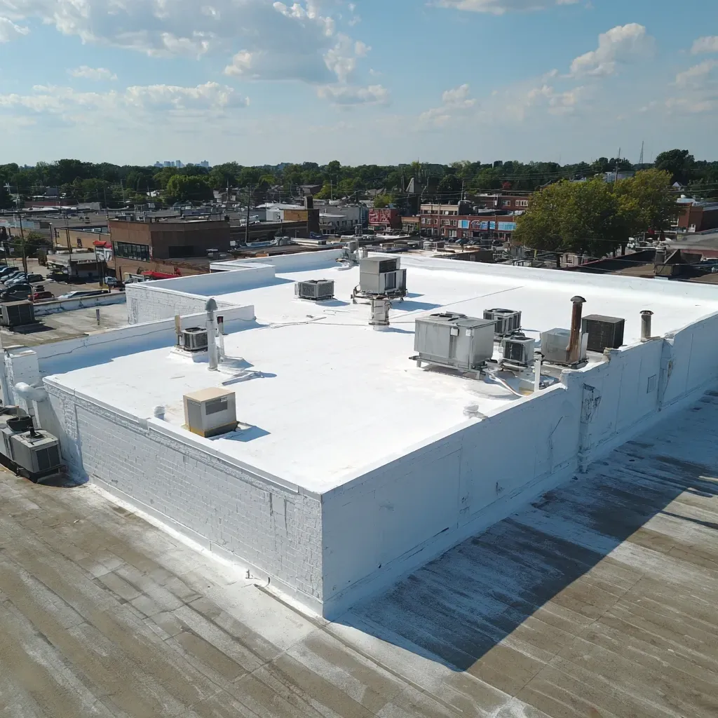 Commercial roof inspection and assessment Cicero IL experts offering chemical resistance membrane assessments for industrial roofs, acid splash zone sealing checks, licensed industrial roof specialists.