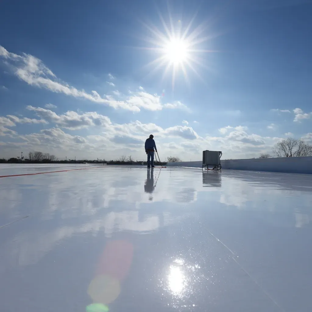 Commercial reflective roofing Cicero IL professionals offering reflective acrylic thermoplastic overlays, energy-star cool roof granule systems, infrared imaging leak checks, licensed restorers.