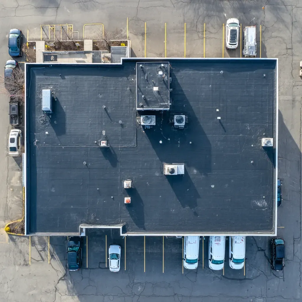 Commercial roof maintenance Cicero IL team executing seasonal roof health surveys, thermal imaging moisture mapping, membrane tension inspections, seam weld reinforcement, roof deck deflection assessments, energy-efficient reflective surface retouches, certified maintenance crews.
