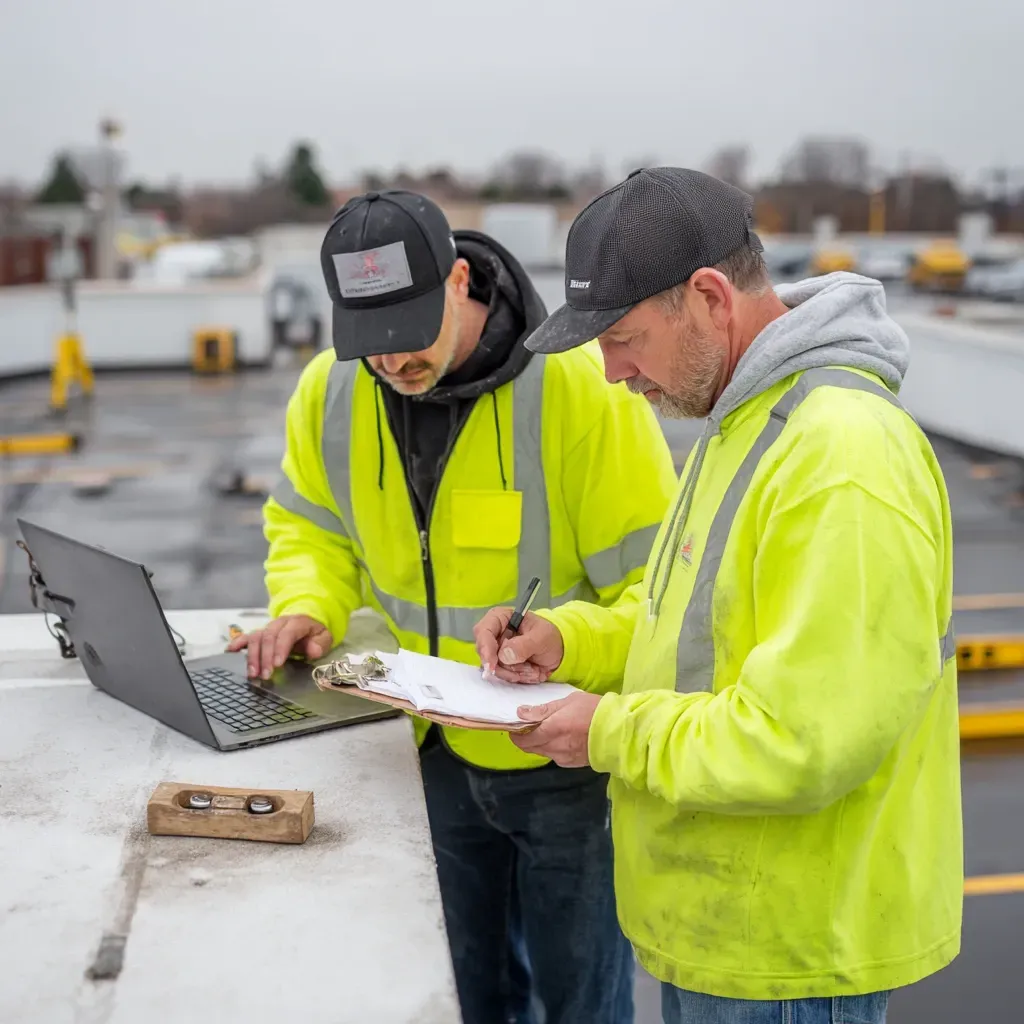 Commercial roof sealing Cicero IL professionals skilled in decorative acrylic flood coat systems, reflective glaze rejuvenation, parapet wall cap seal resets, certified local applicators.