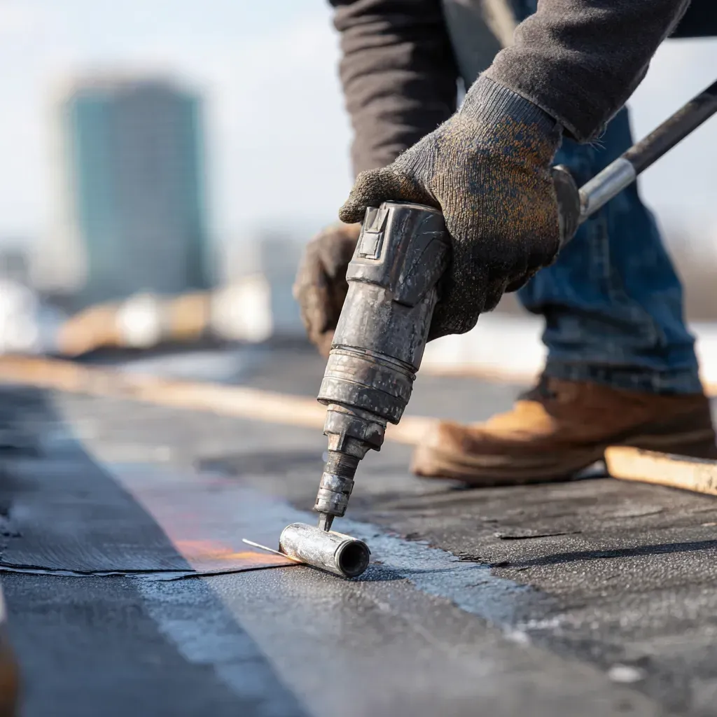 Commercial roof sealing Cicero IL experts providing liquid-applied urethane membrane rejuvenation, primer re-applications, parapet wall seal strip installation, licensed restoration crews.