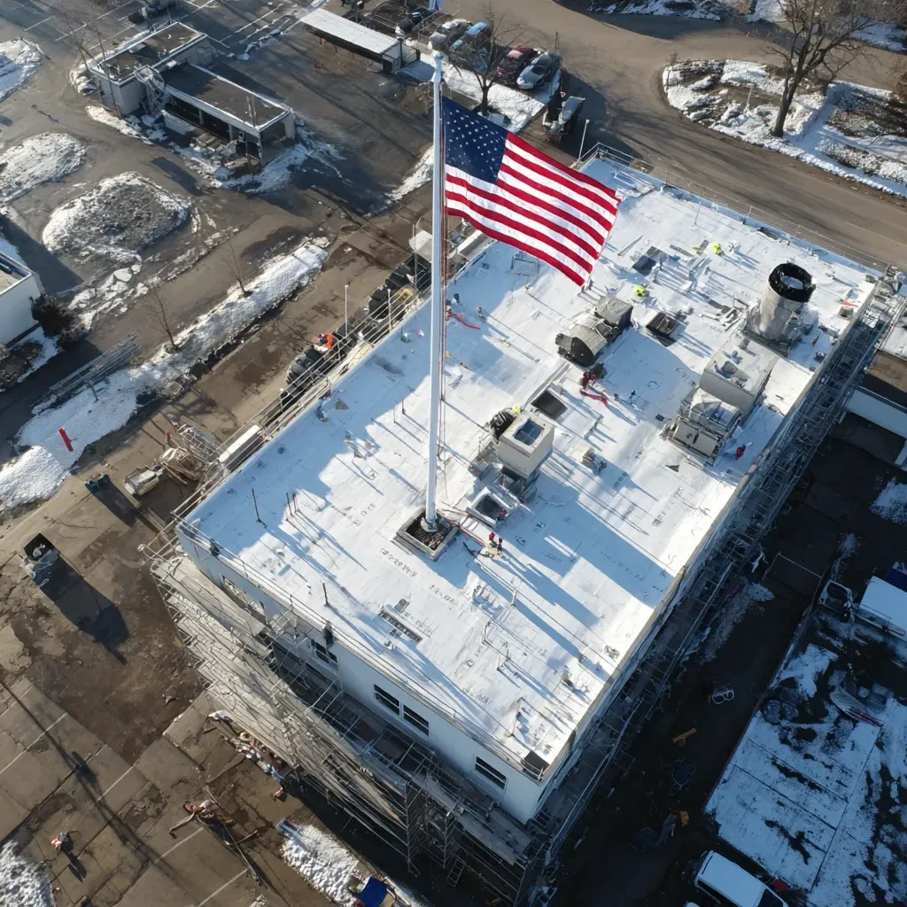 Flat roofing Cicero IL specialists offering EPDM, TPO and PVC membrane, BUR hot tar, modified bitumen torch, liquid acrylic coating systems, tapered insulation boards, parapet wall flashings, leak repair services, thermal imaging inspections, seamless gutter and downspout fitting, licensed pros.