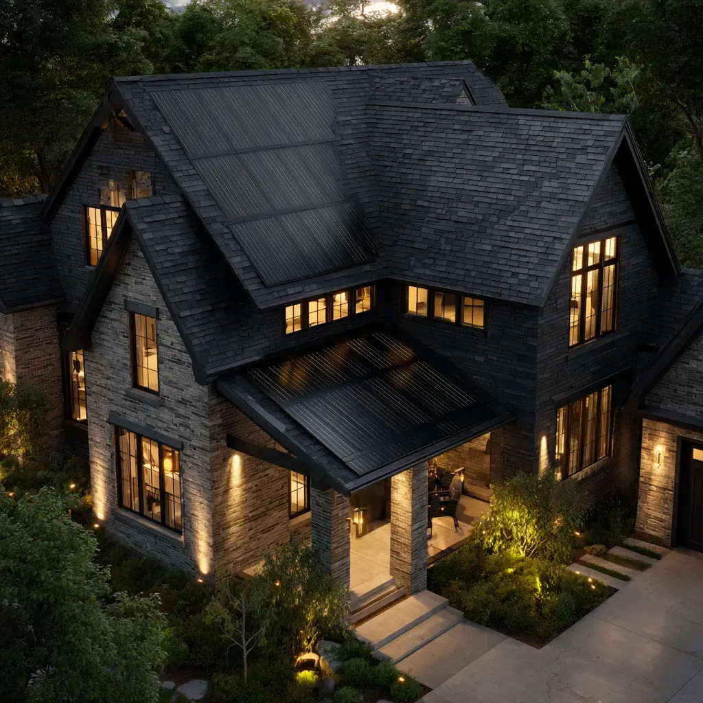 Solar roofing Cicero IL specialists handling solar shingle reroofing, photovoltaic asphalt tile installation, integrated conduit and wiring, rapid shutdown compliance, module-level monitoring, roof ballast and ballast-free systems, energy production forecasting, accredited roofing and solar professionals.
