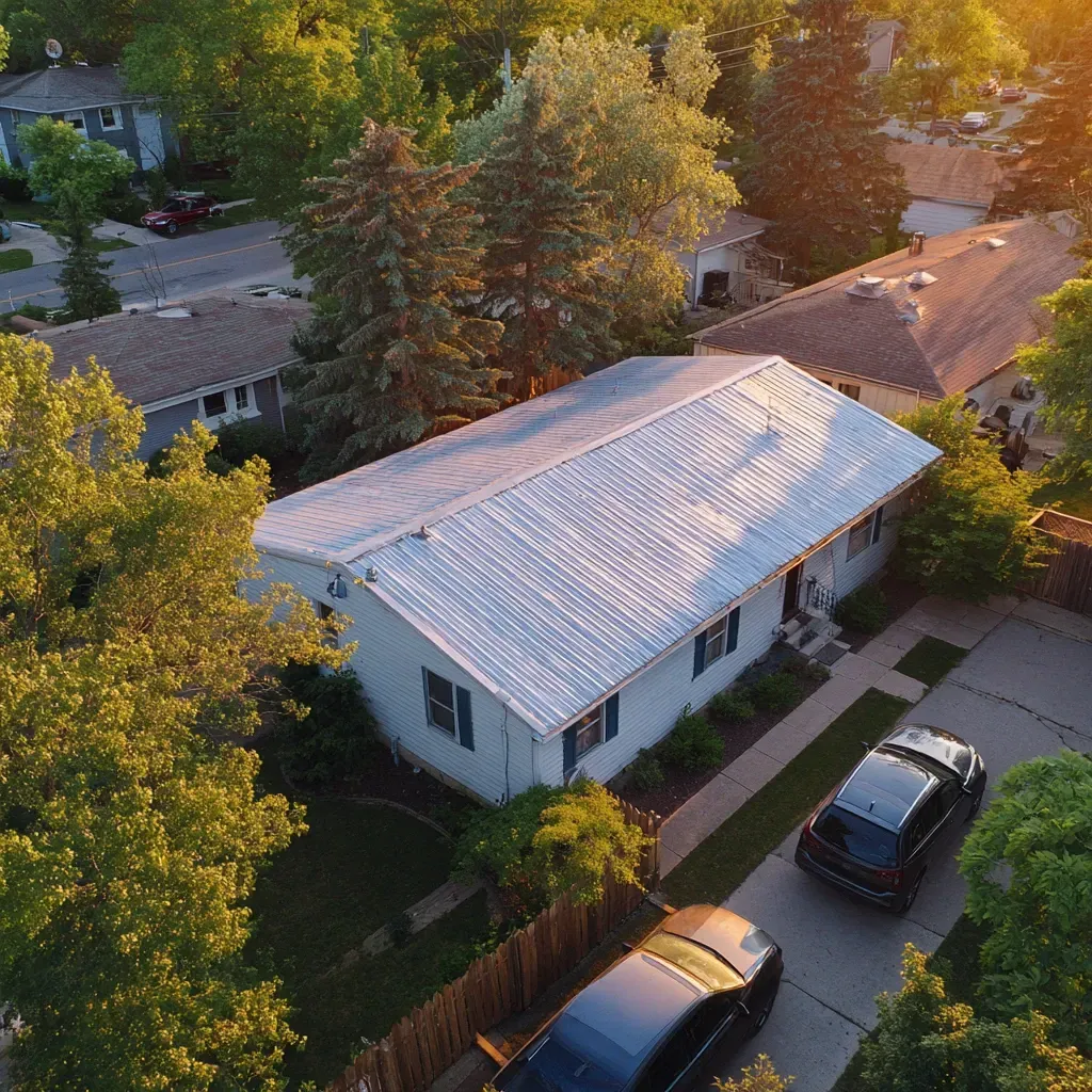Commercial roofing Cicero IL contractors delivering metal standing seam recoveries, concealed fastener panels, stainless steel flashings, rooftop walkway pads, certified metal roofing installers.