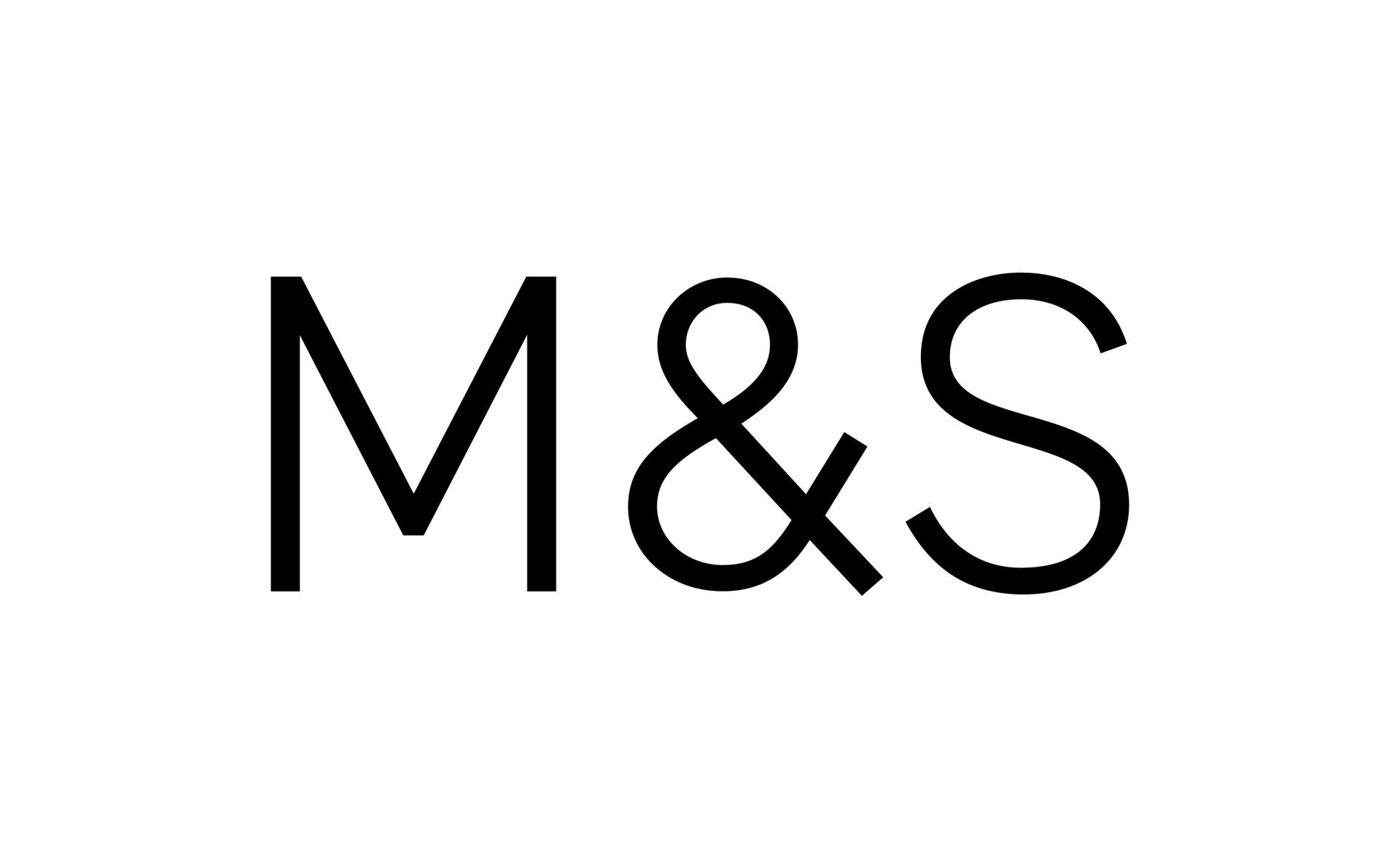 A black and white logo for m & s on a white background.
