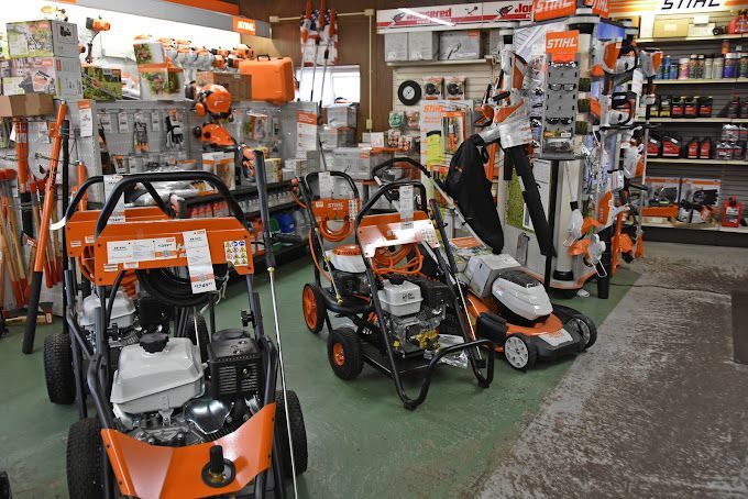 A store filled with a variety of stihl products