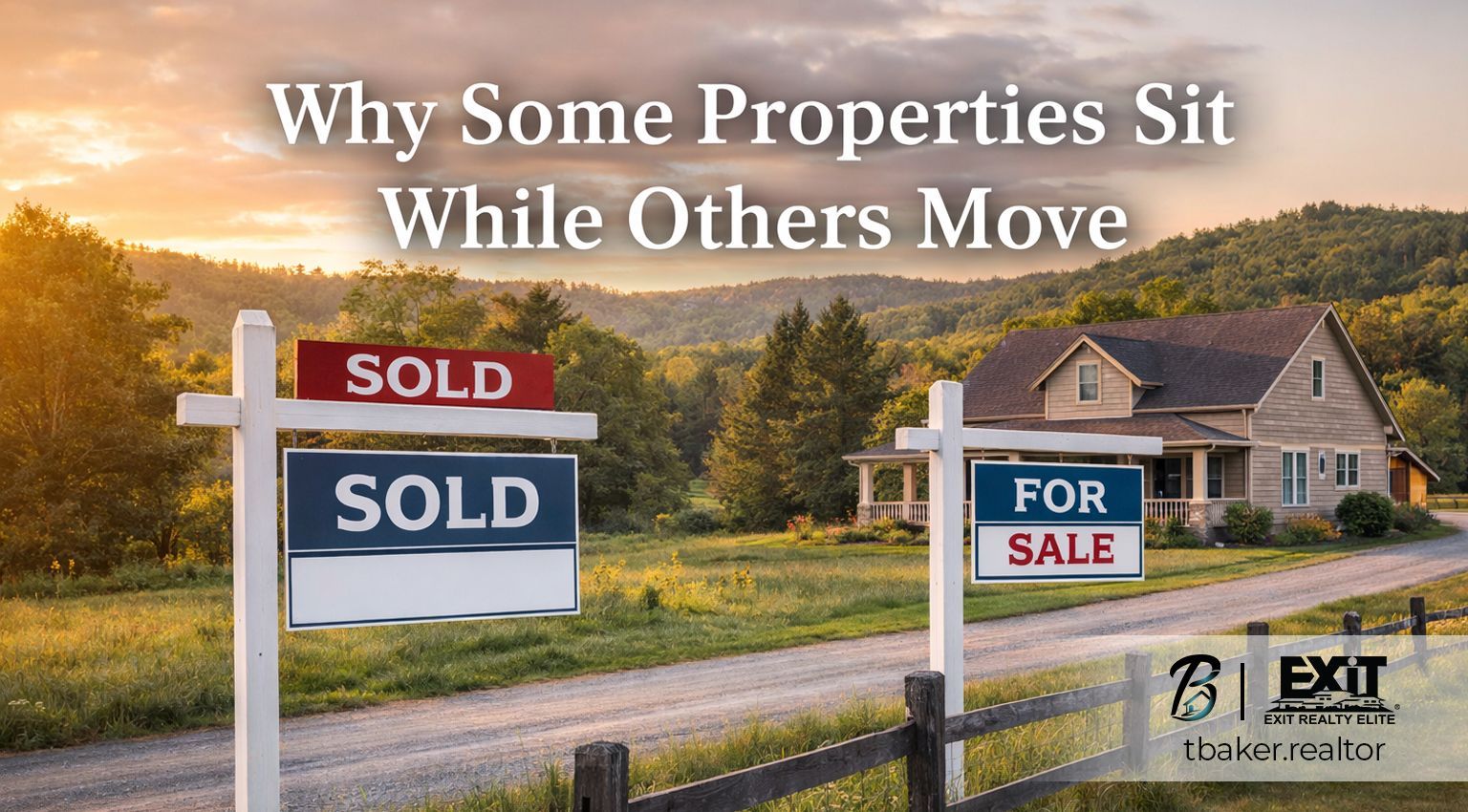 Sold and for sale signs at a country home illustrating the Northern NB real estate market