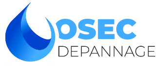 Logo avec une forme de goutte d'eau bleue et le texte « DSEC DÉPANNAGE ».