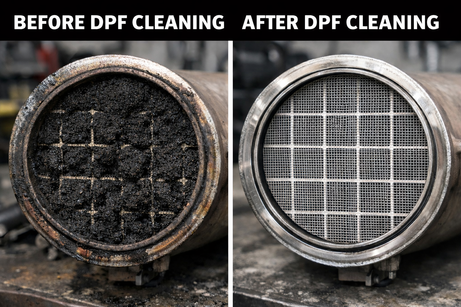 dpf cleaning before and after transformation